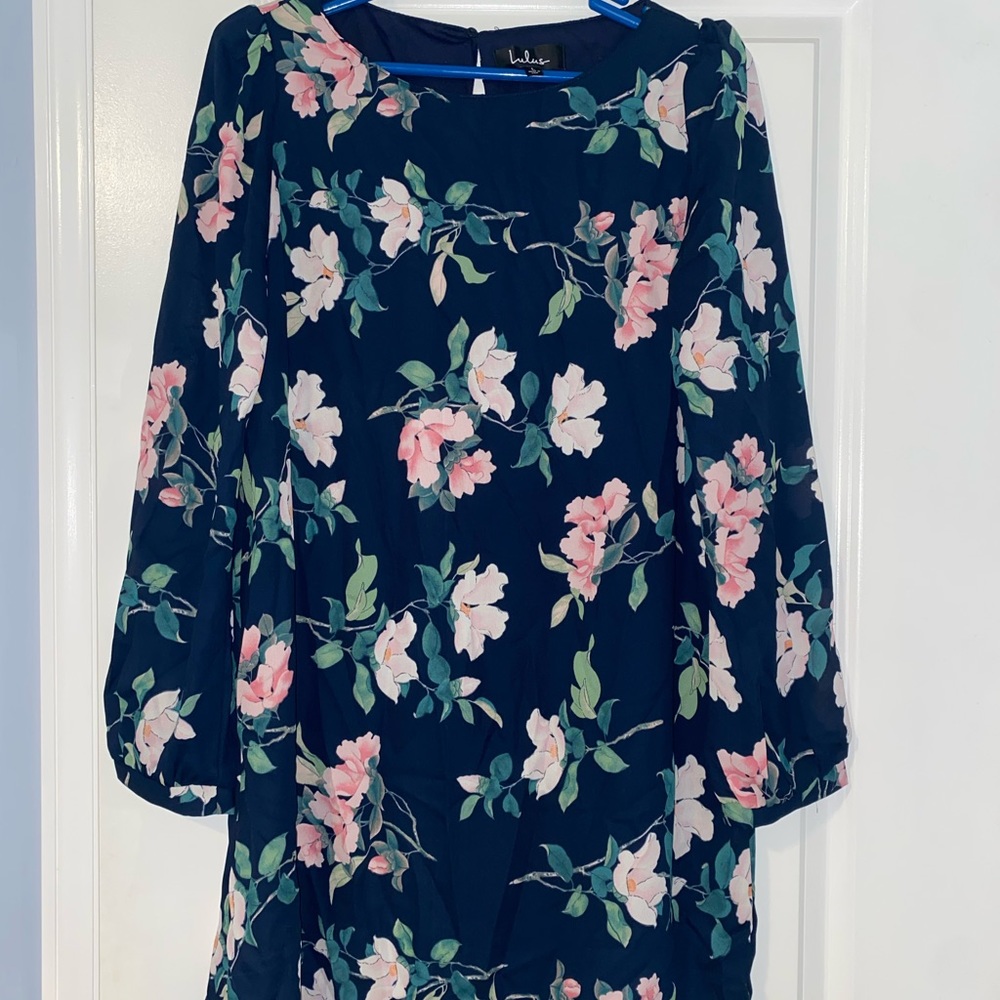 Lulus Navy Floral Dress - BRAND NEW with tags